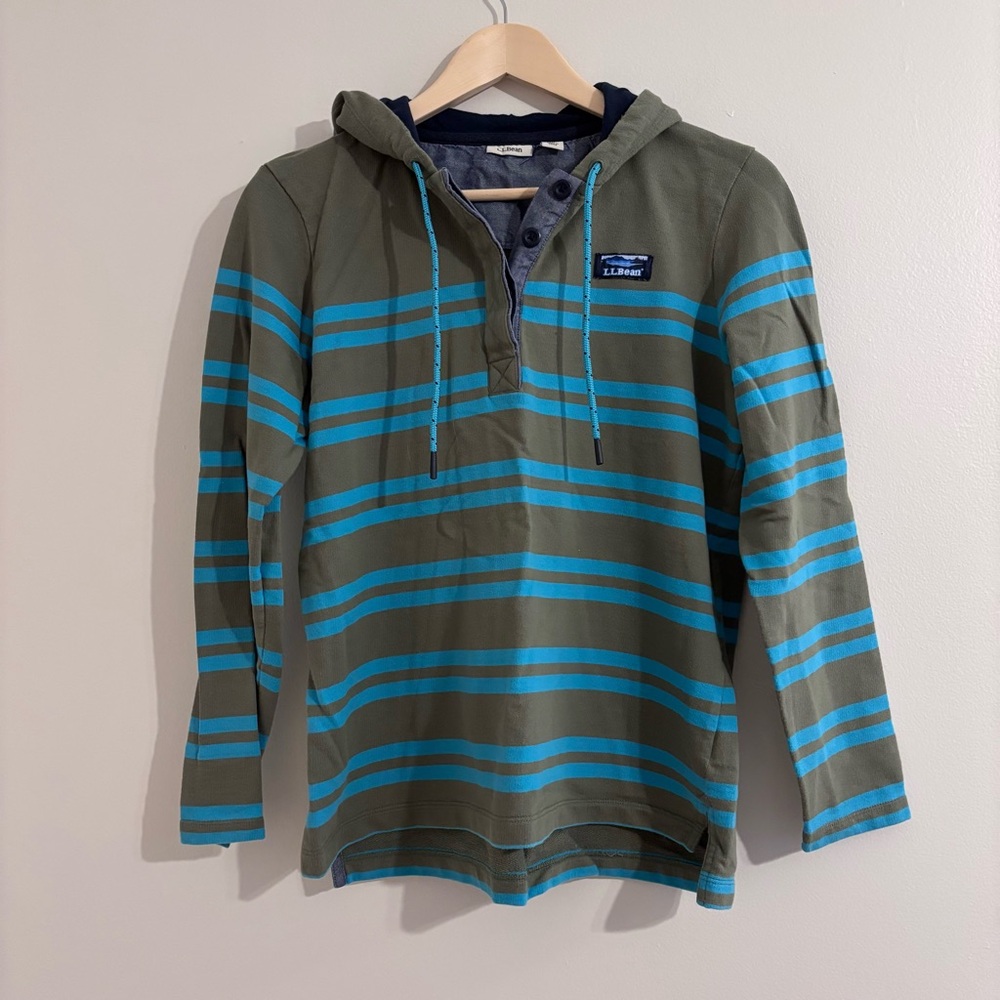 LLBean striped hooded top